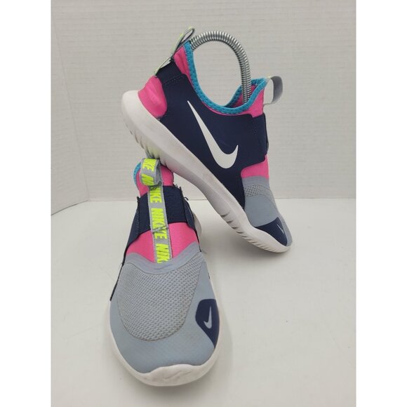 Nike Flexrunner Youth 4Y EU 36 Slip On Sneaker Shoes Pink Grey Mesh AT4662-403 - Picture 1 of 11